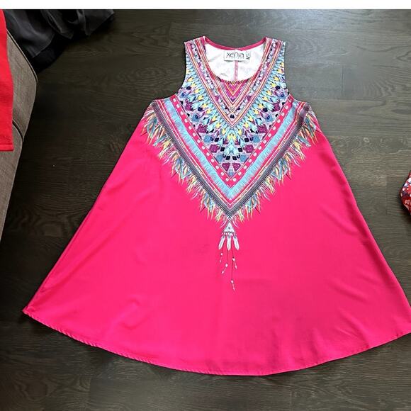 Xenia Boutique Pink Print Summer Dress Party‎ Beach sz  US 2 - Picture 2 of 3